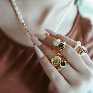 Smiley Face Statement Rings